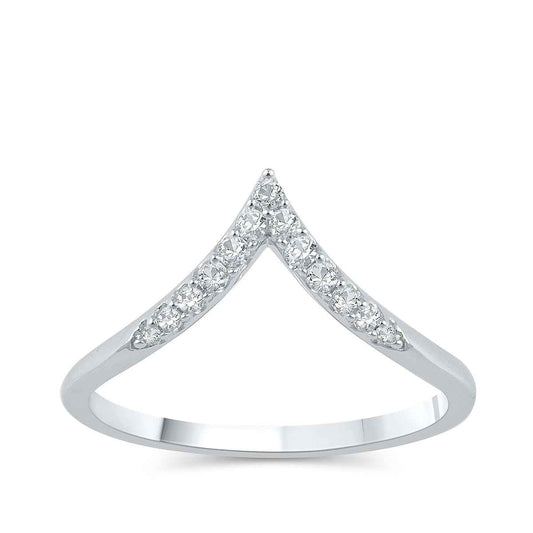 1/6 ct. tw. Diamond Chevron Wedding Band in 14K White Gold