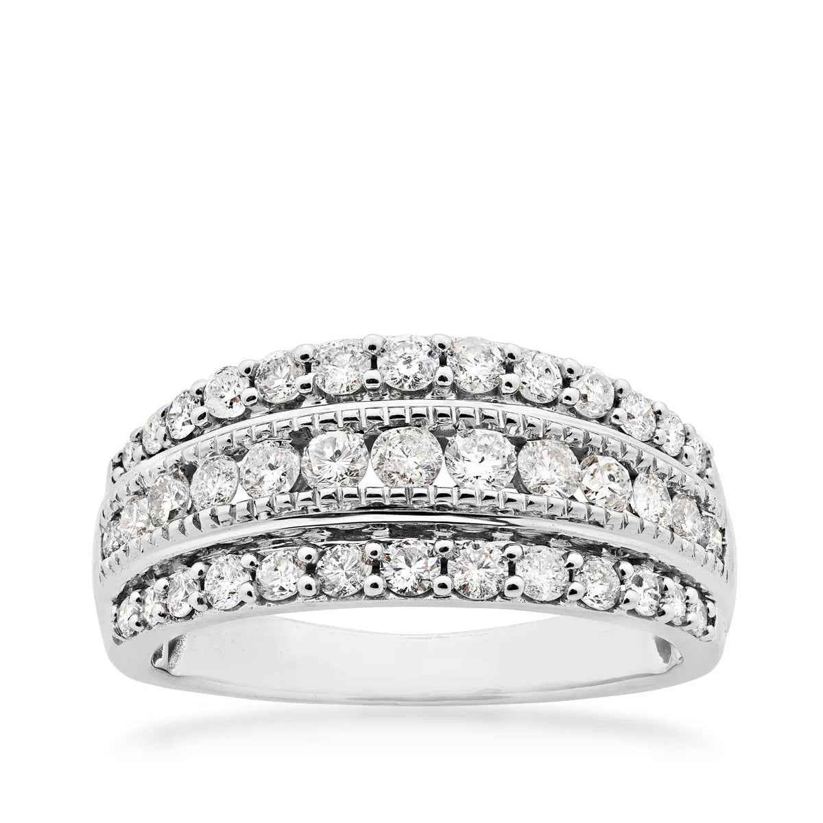 1/2 ct. tw. Multi-Row Diamond Band in 10K White Gold