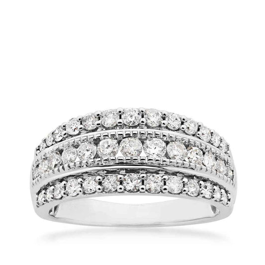 1/2 ct. tw. Multi-Row Diamond Band in 10K White Gold