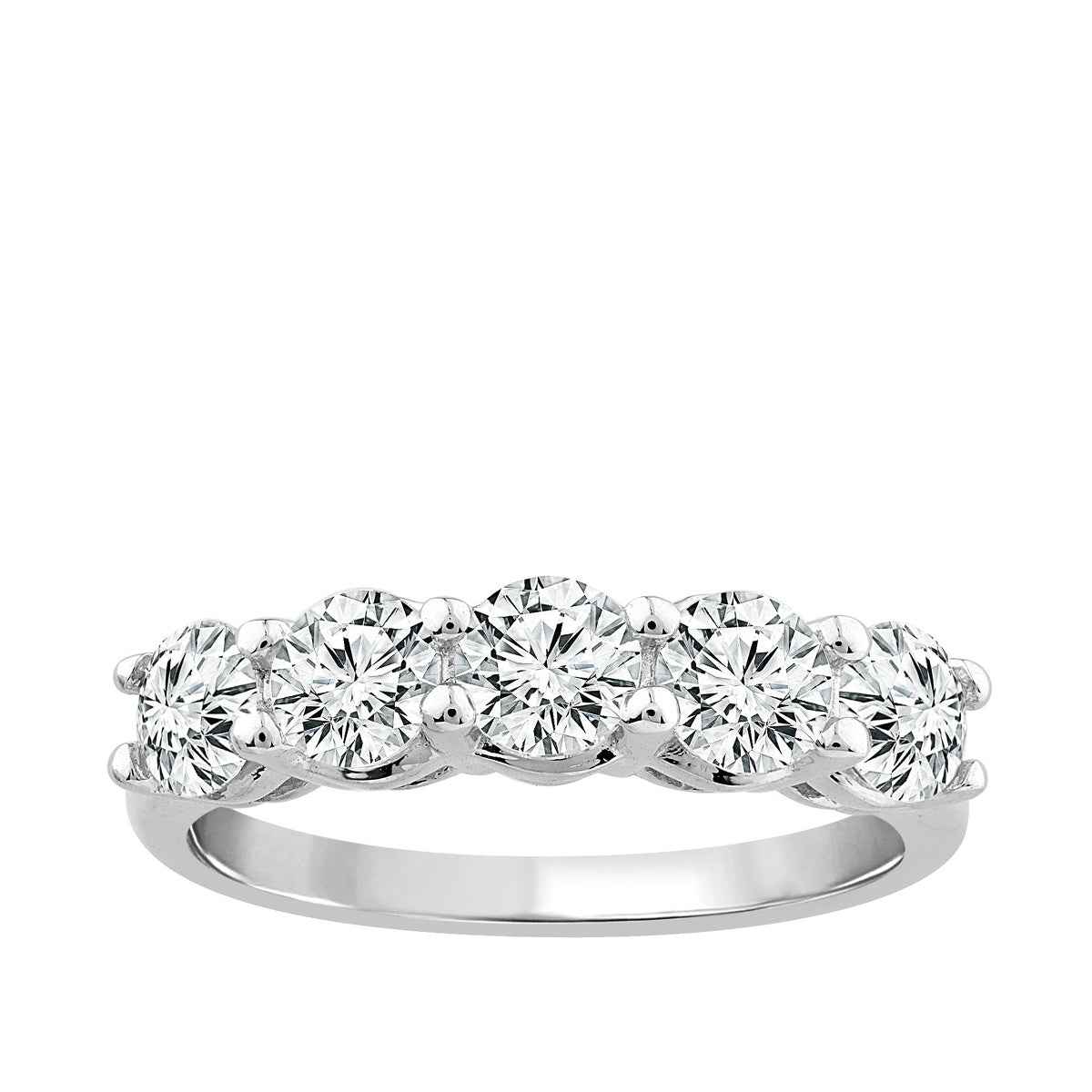 1-1/2 ct. tw. Classic Prong Set 5 Diamond Band in 14K White Gold