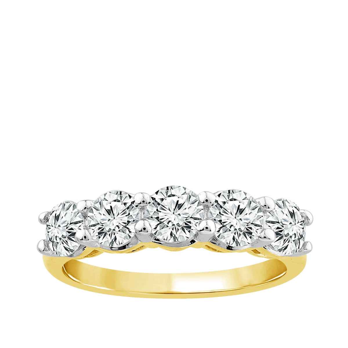 1-1/2 ct. tw. 5-Stone Prong Set Diamond Band in 14K Yellow Gold