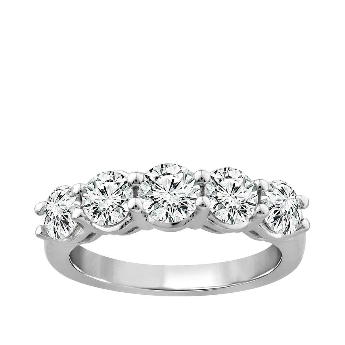 2 ct. tw. Classic Prong Set 5 Diamond Band in 14K White Gold