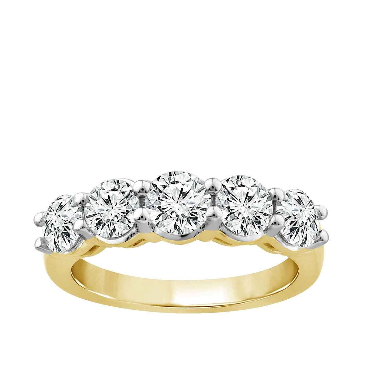 2 ct. tw. Classic Prong Set 5 Diamond Band in 14K Yellow Gold