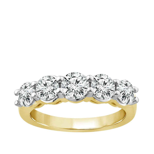 2 ct. tw. Classic Prong Set 5 Diamond Band in 14K Yellow Gold