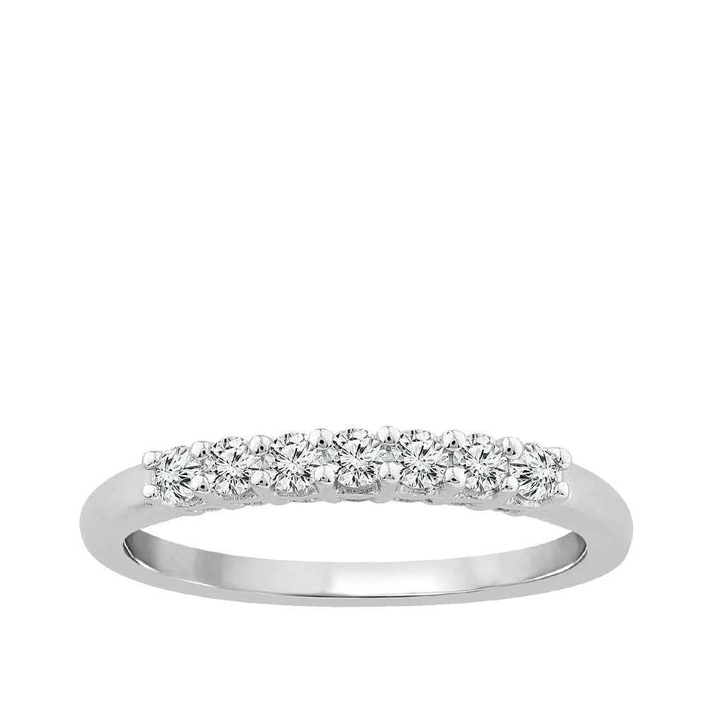 1/4 ct. tw. Classic Prong Set 7 Diamond Band in 14K White Gold