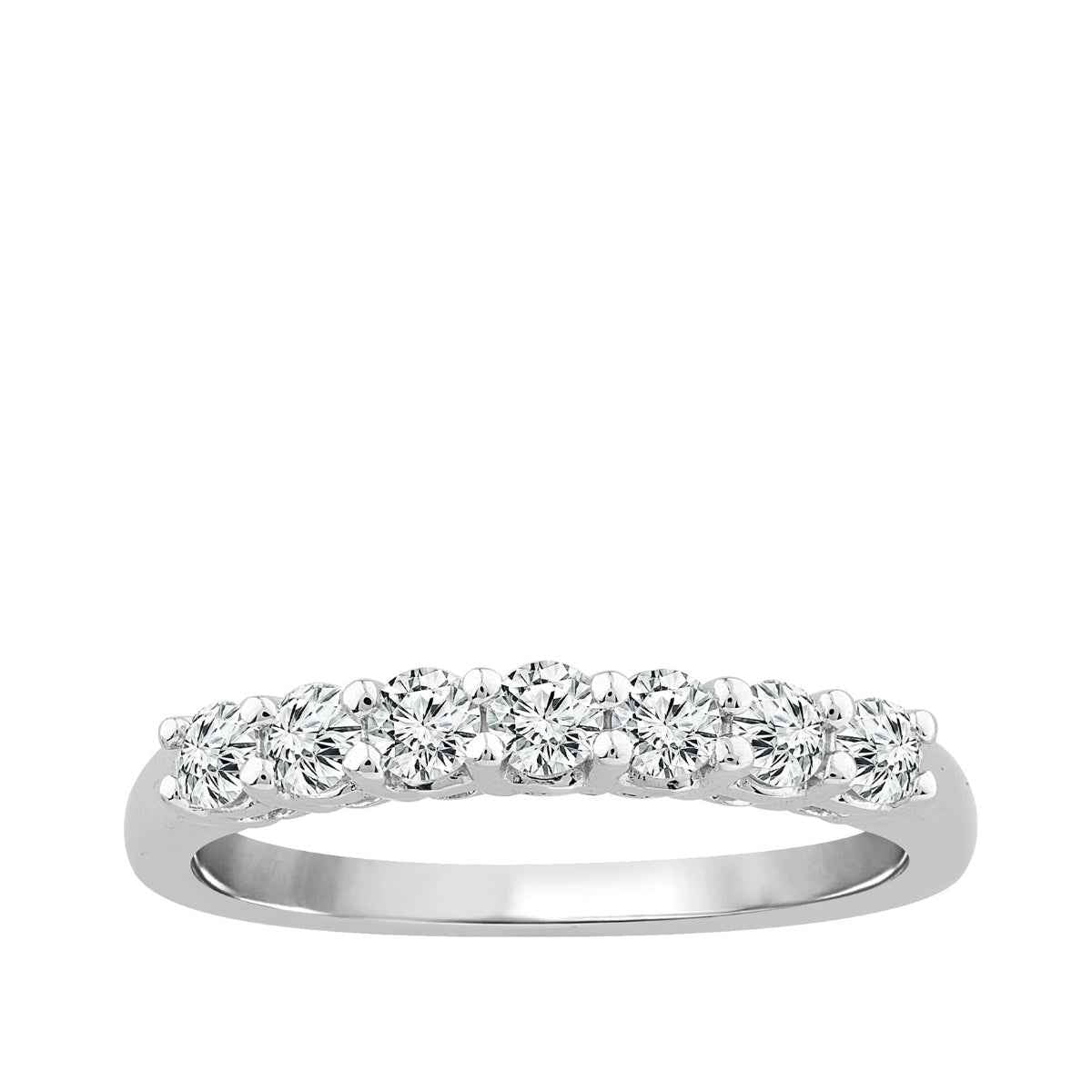 1/2 ct. tw. 7-Stone Prong Set Diamond Band in 14K White Gold