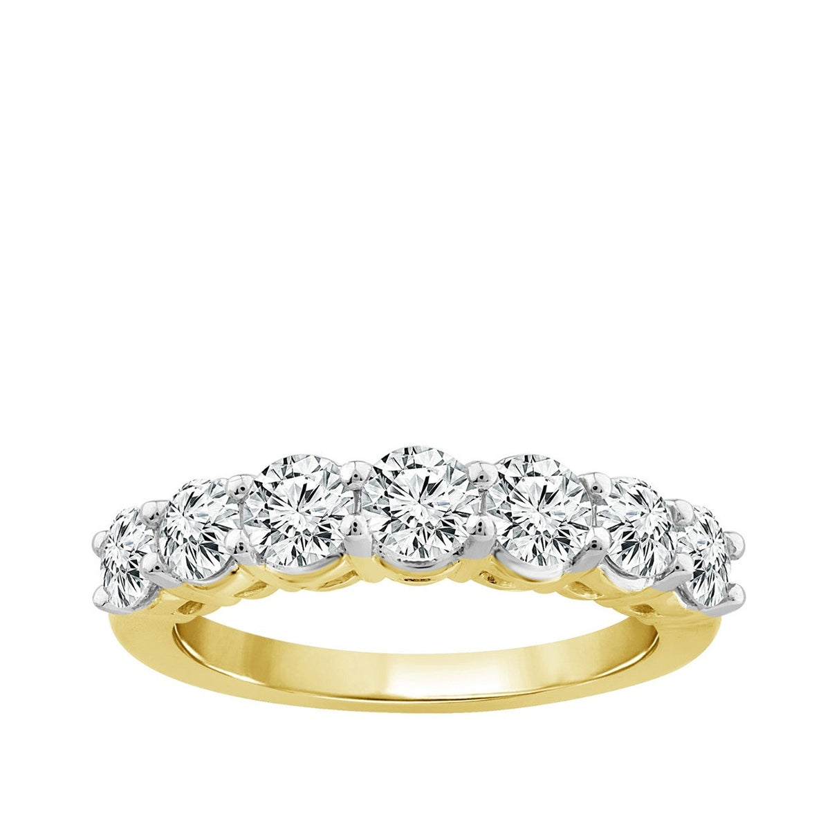 1-1/2 ct. tw. 7-Stone Prong Set Diamond Anniversary Band in 14K Yellow Gold