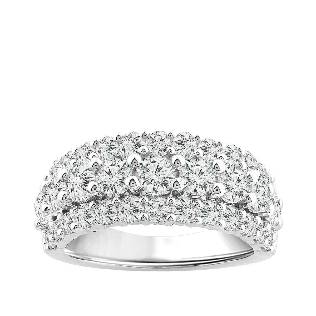 Adamante 2-1/2 ct. tw. Lab-Grown Diamond Multi-Row Anniversary Ring in 10K White Gold