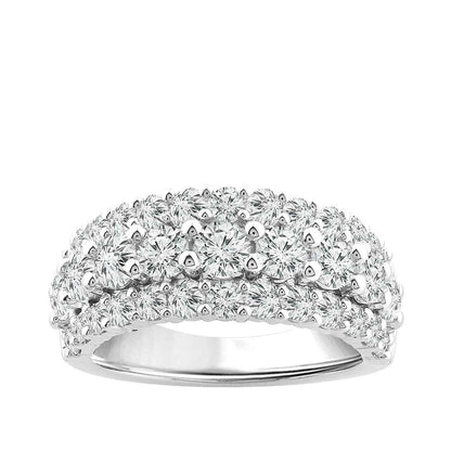 Adamante 2-1/2 ct. tw. Lab-Grown Diamond Multi-Row Anniversary Ring in 10K White Gold
