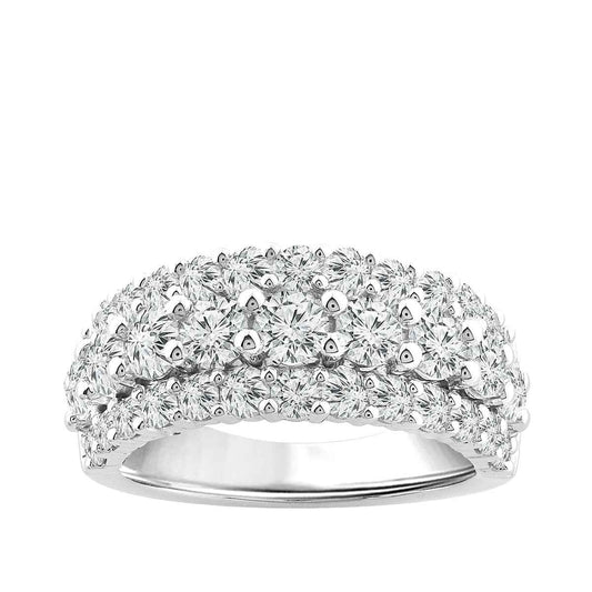 Adamante 2-1/2 ct. tw. Lab-Grown Diamond Multi-Row Anniversary Ring in 10K White Gold