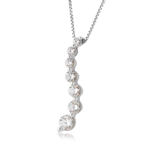Adamante 1 ct. tw. Lab-Grown Diamond Journey Pendant in 10K White Gold