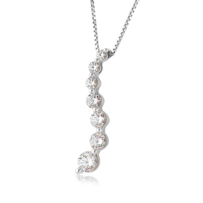 Adamante 3/4 ct. tw. Lab-Grown Diamond Journey Pendant in 10K White Gold
