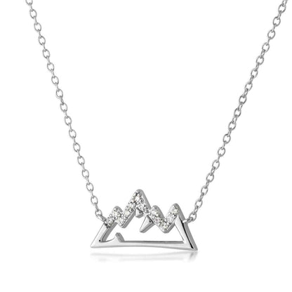 1/10 ct. tw. Diamond Mountain Necklace in 10K White Gold