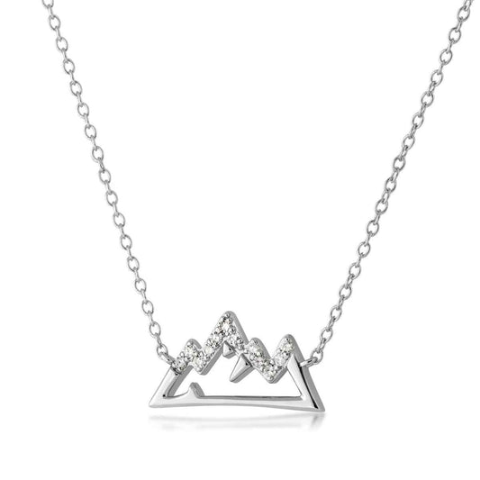 1/10 ct. tw. Diamond Mountain Necklace in 10K White Gold