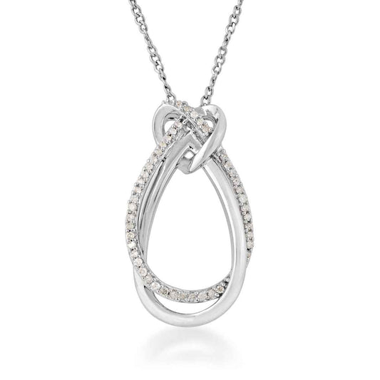 Love Knot 1/10 ct. tw. Diamond Heart Loop Pendant in Sterling Silver