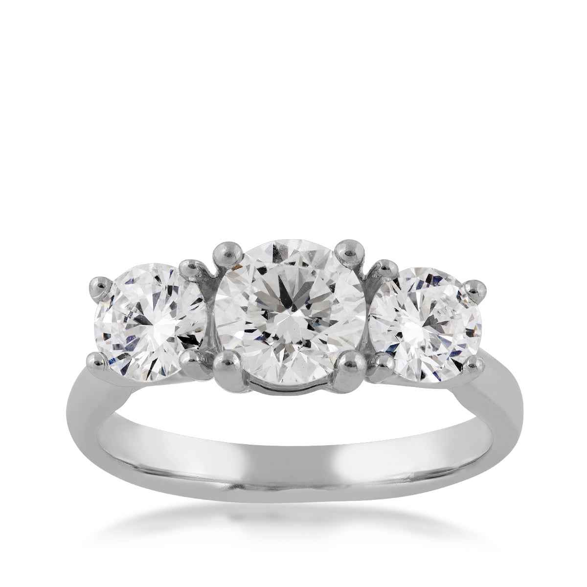 Adamante 2 ct. tw. Lab-Grown Round Diamond 3-Stone Anniversary Ring in 10K White Gold