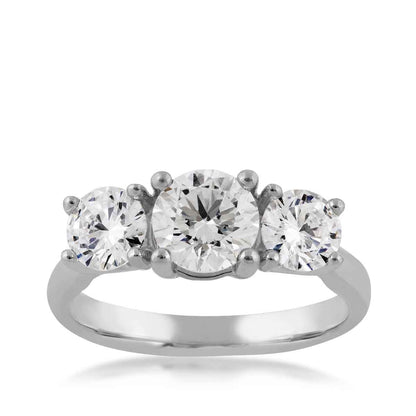 Adamante 2 ct. tw. Lab-Grown Round Diamond 3-Stone Anniversary Ring in 10K White Gold