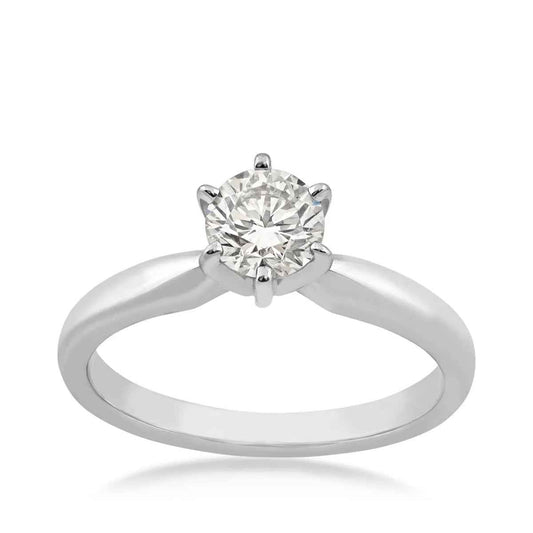 Adamante 1 ct. tw. Lab-Grown Round Brilliant Diamond Solitaire Engagement Ring in 14K White Gold