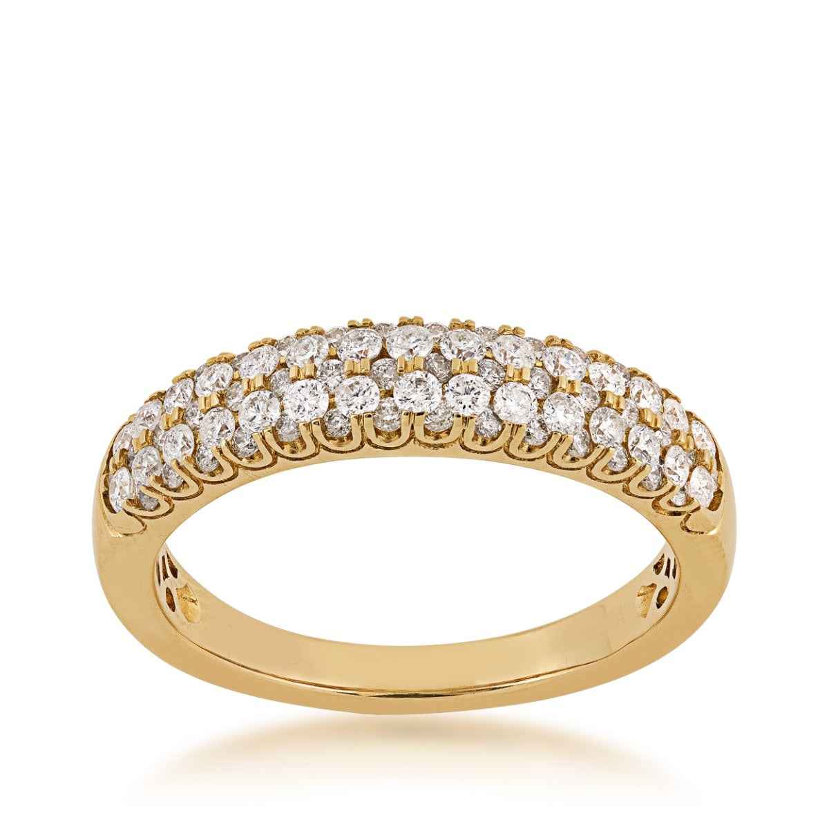 1/2 ct. tw. Two Row Diamond Anniversary Band in 14K Yellow Gold