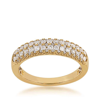 1/2 ct. tw. Two Row Diamond Anniversary Band in 14K Yellow Gold