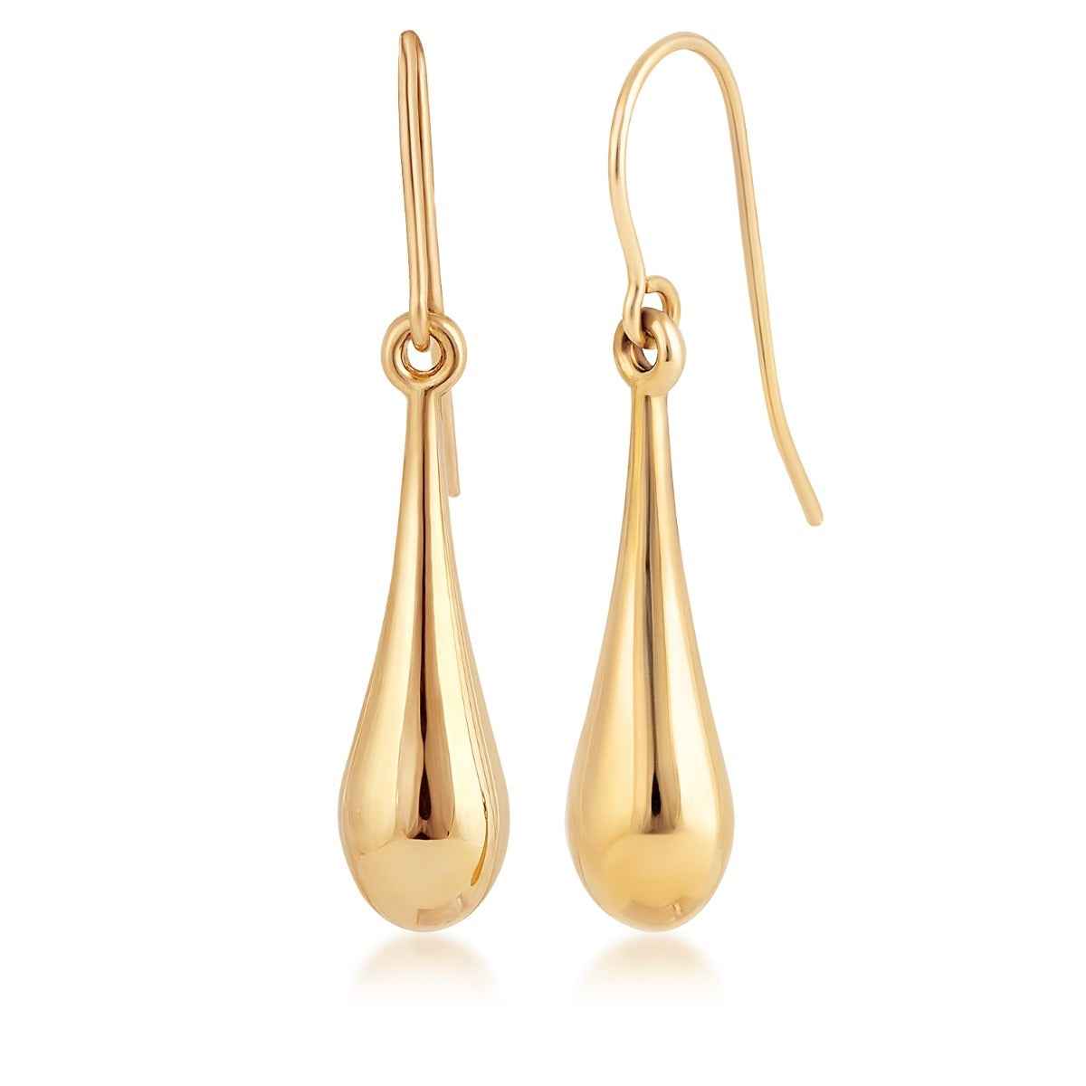 Puff Tear Drop Earrings in 10K Yellow Gold