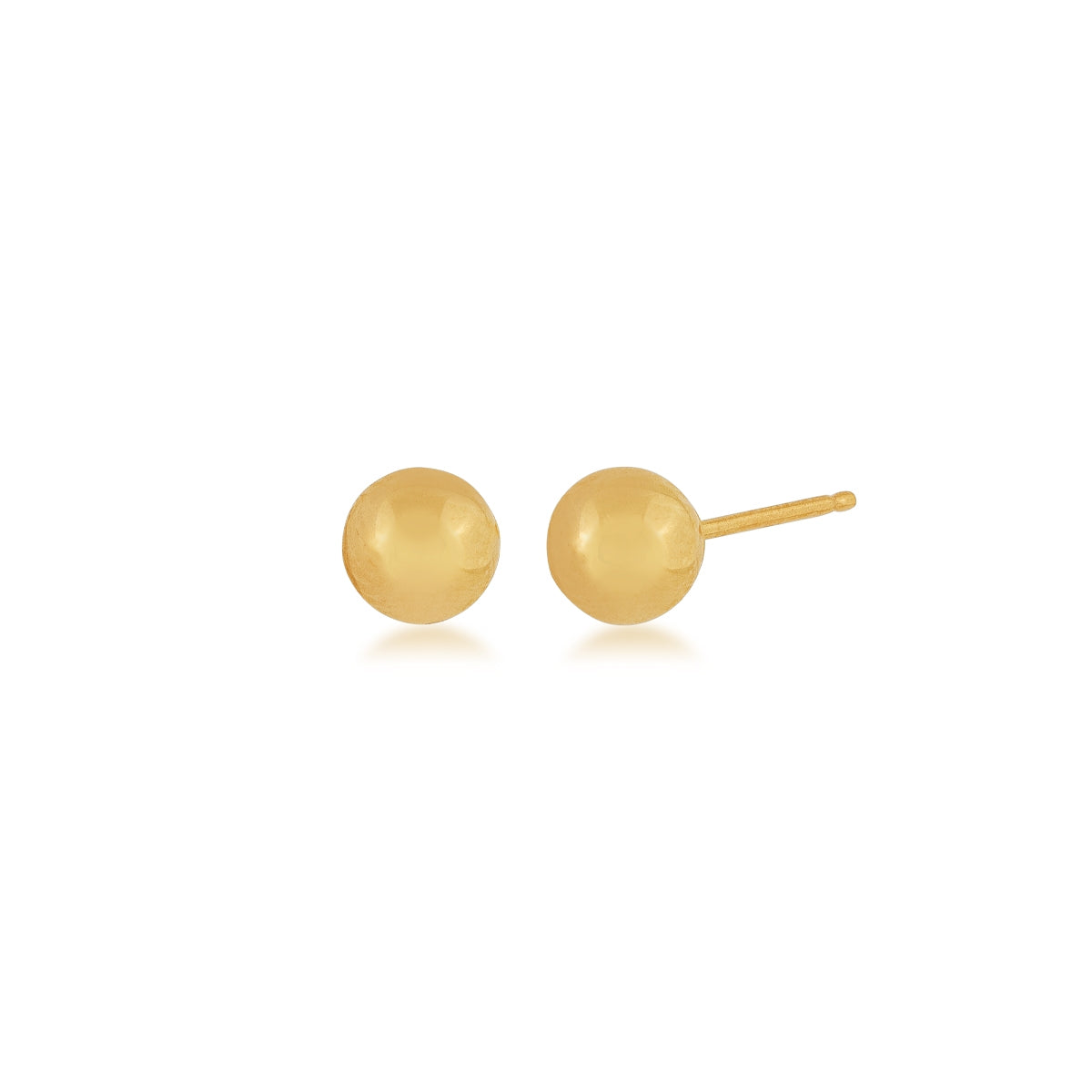 5mm Polished Ball Stud Earrings in 14K Yellow Gold