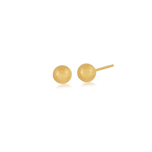 3mm Polished Ball Earrings in 10K Yellow Gold