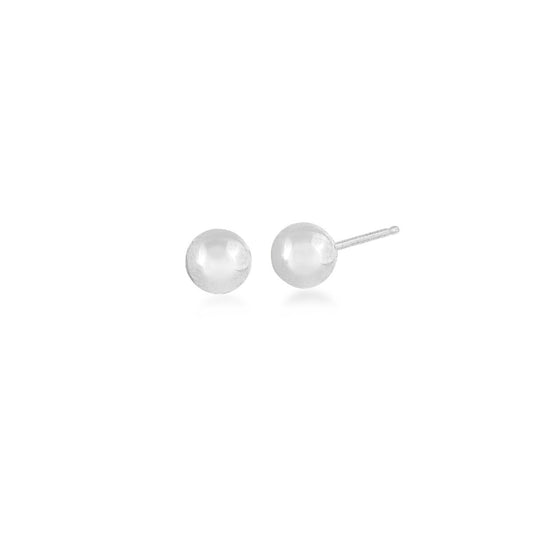 3mm Polished Ball Stud Earrings in 10K White Gold