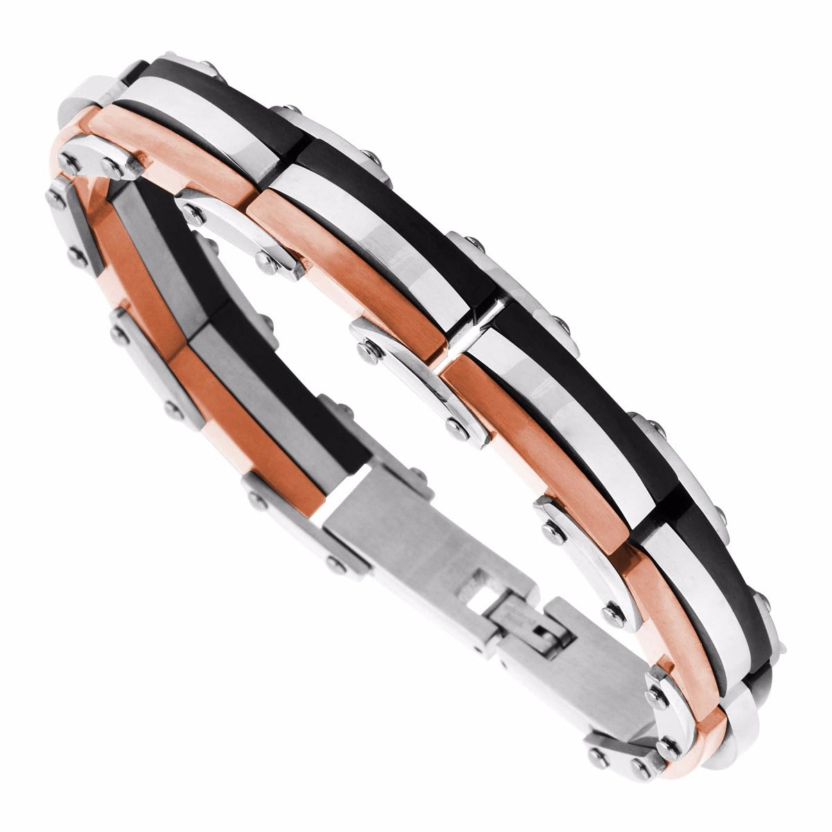 Men's Stainless Steel Bracelet - K7241+BKCE close-up detail