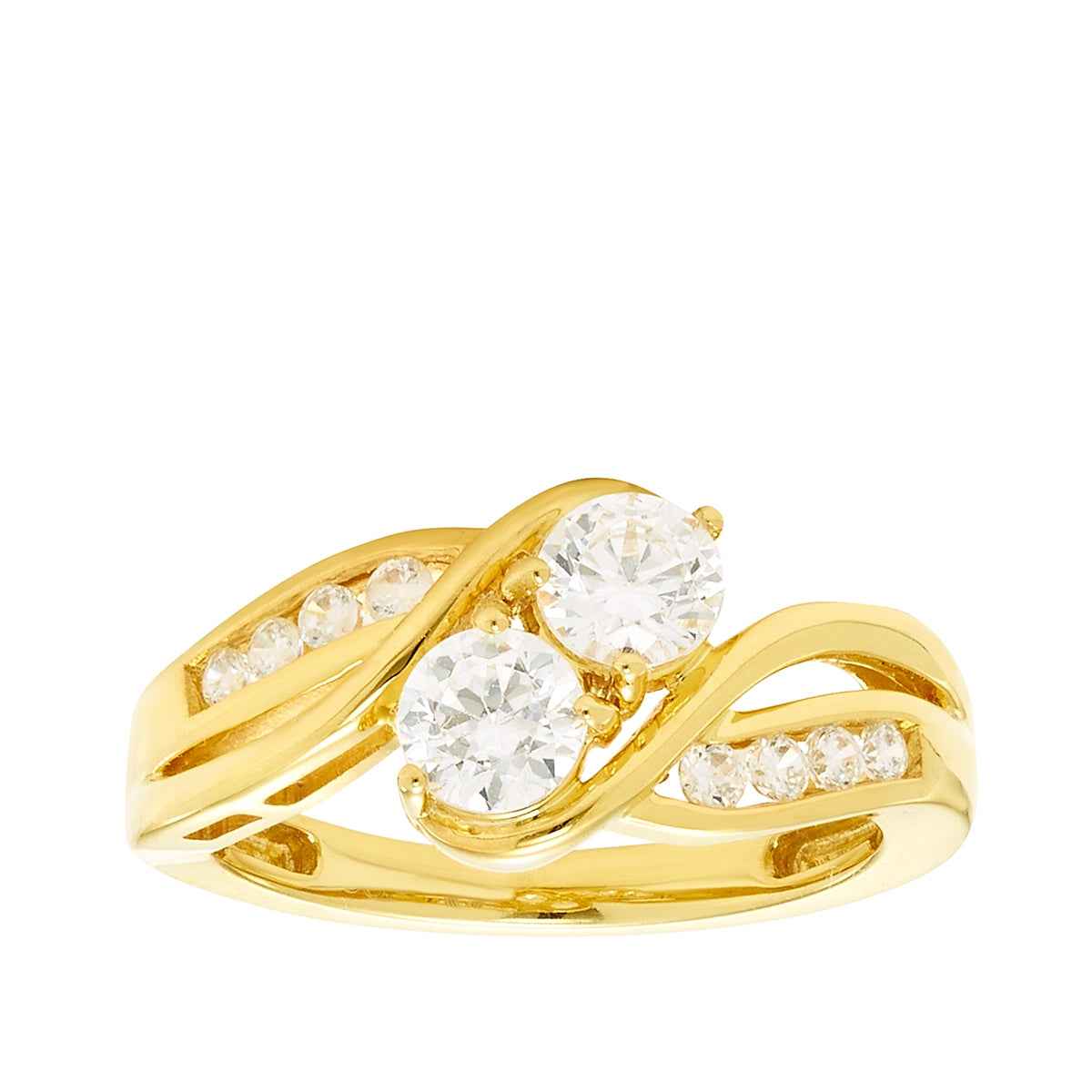 2Beloved 3/4 ct. tw. 2-Stone Diamond Ring in 10K Yellow Gold