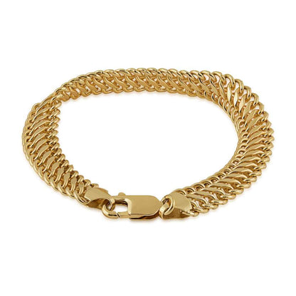 9mm 7.5-inch 14K Yellow Gold Filled Saduza Chain Bracelet front view