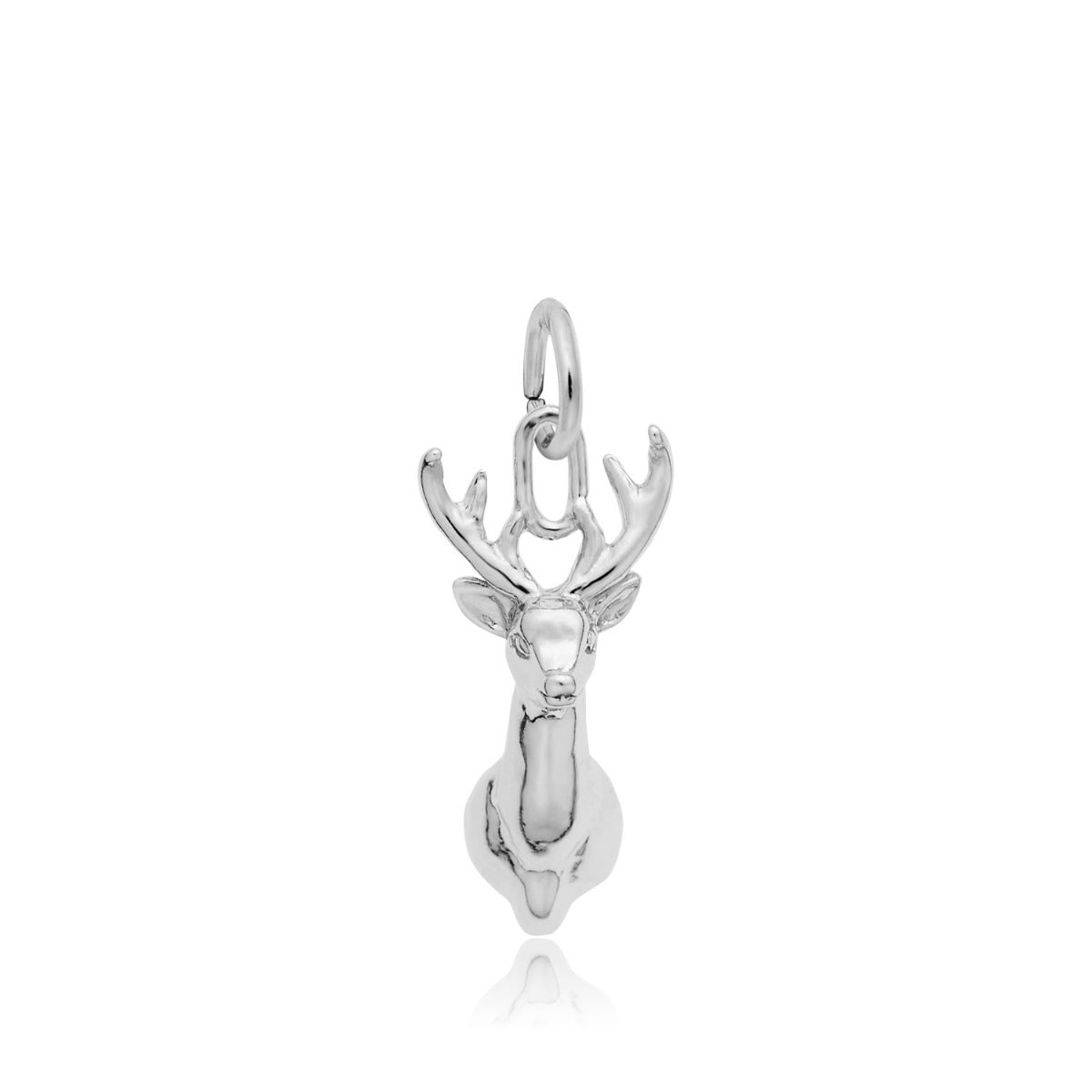 Deer Head Charm in Sterling Silver