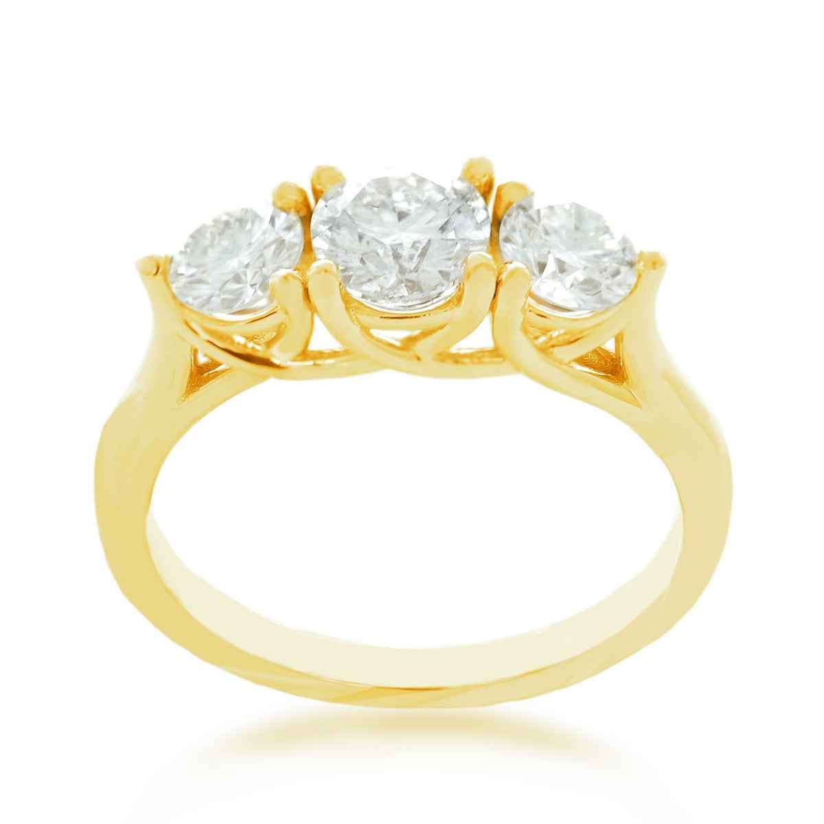 1-1/2 ct. tw. 3-Stone Round Brilliant Diamond Anniversary Ring in 14K Yellow Gold