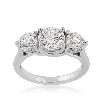 3 ct. tw. 3-Stone Round Brilliant Diamond Anniversary Ring in 14K White Gold