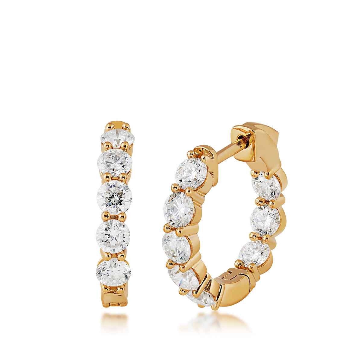 Adamante 3 ct. tw. Lab-Grown Diamond Inside Out Hoop Earrings in 14K Yellow Gold