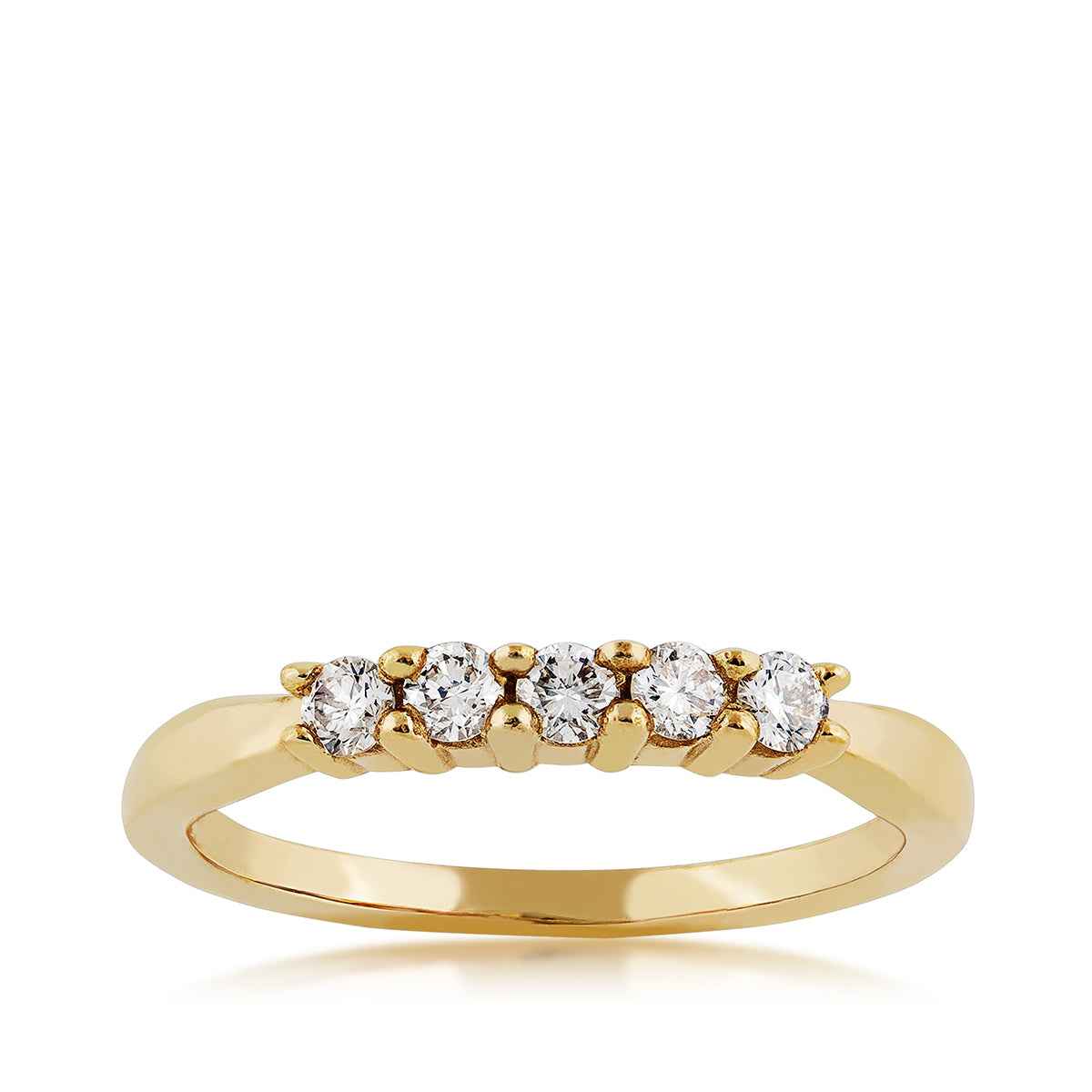 1/4 ct. tw. Round Brilliant Diamond 5-Stone Anniversary Band in 14K Yellow Gold