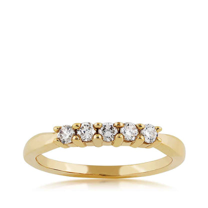1/4 ct. tw. Round Brilliant Diamond 5-Stone Anniversary Band in 14K Yellow Gold