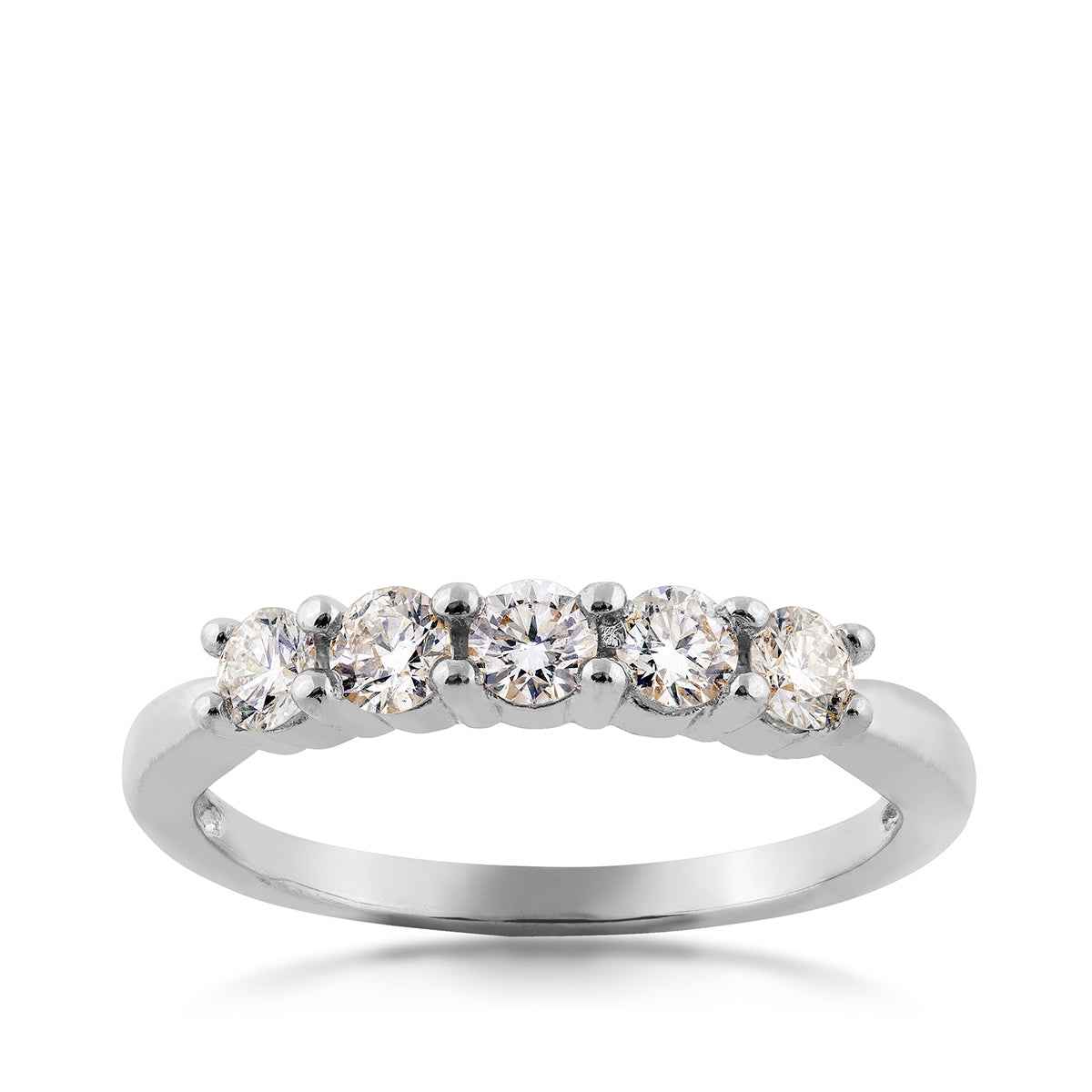 1/2 ct. tw. Round Brilliant Diamond 5-Stone Anniversary Ring in 14K White Gold