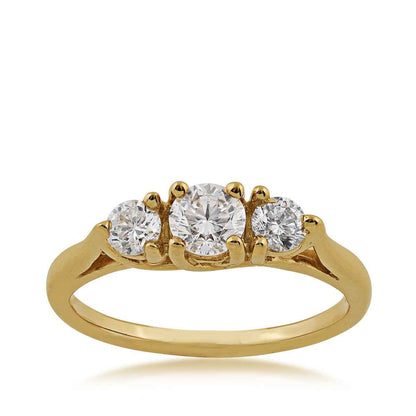 3/4 ct. tw. Round Brilliant Diamond 3-Stone Anniversary Ring in 14K Yellow Gold