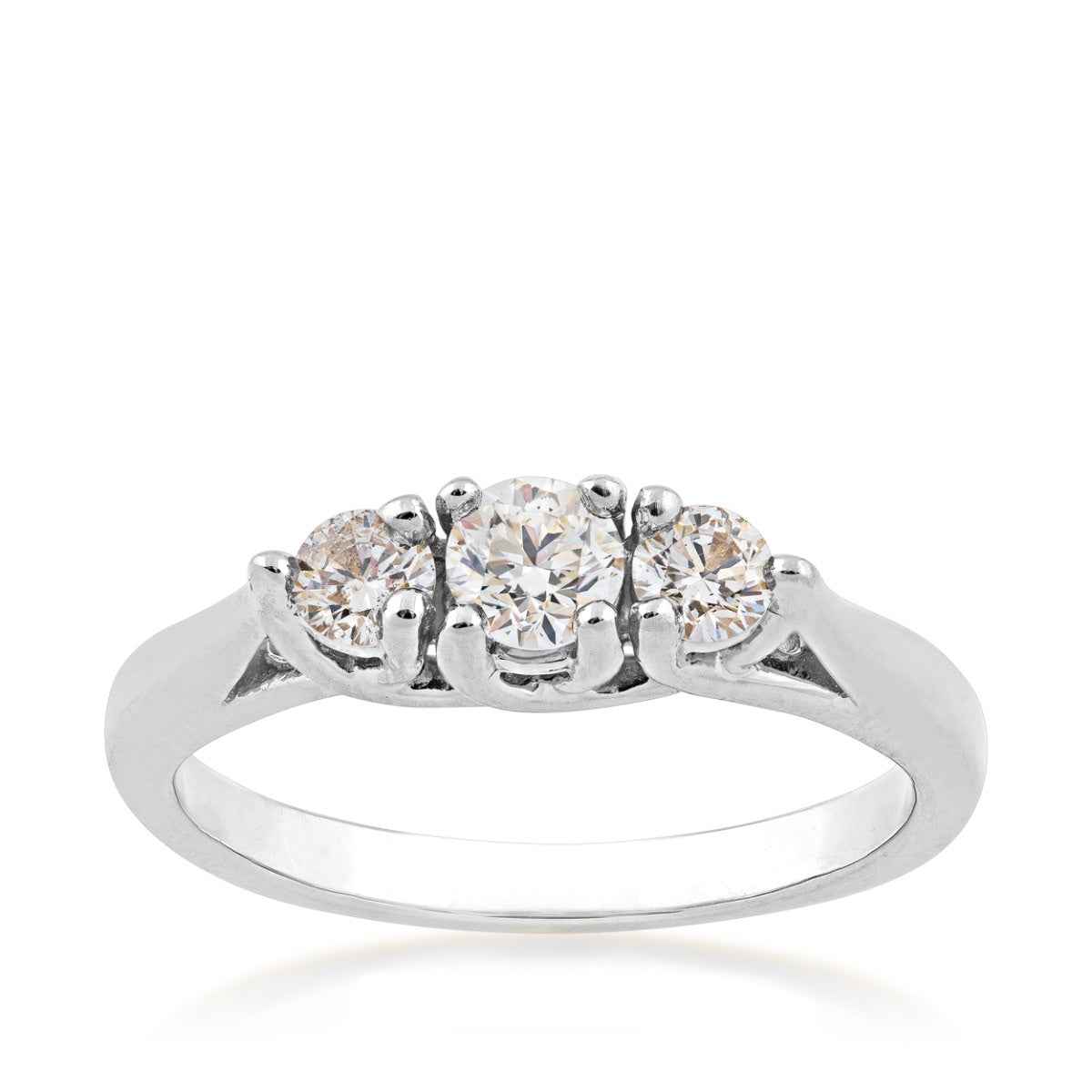1/2 ct. tw. 3-stone Diamond Anniversary Ring in 14K White Gold