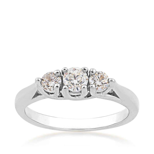 1/2 ct. tw. 3-stone Diamond Anniversary Ring in 14K White Gold