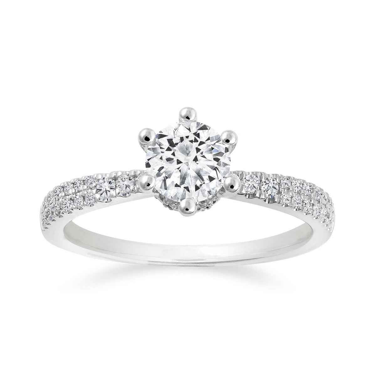 Canadian Rocks 1 ct. tw. Round Brilliant Diamond 6-Prong Engagement Ring in 14K White Gold
