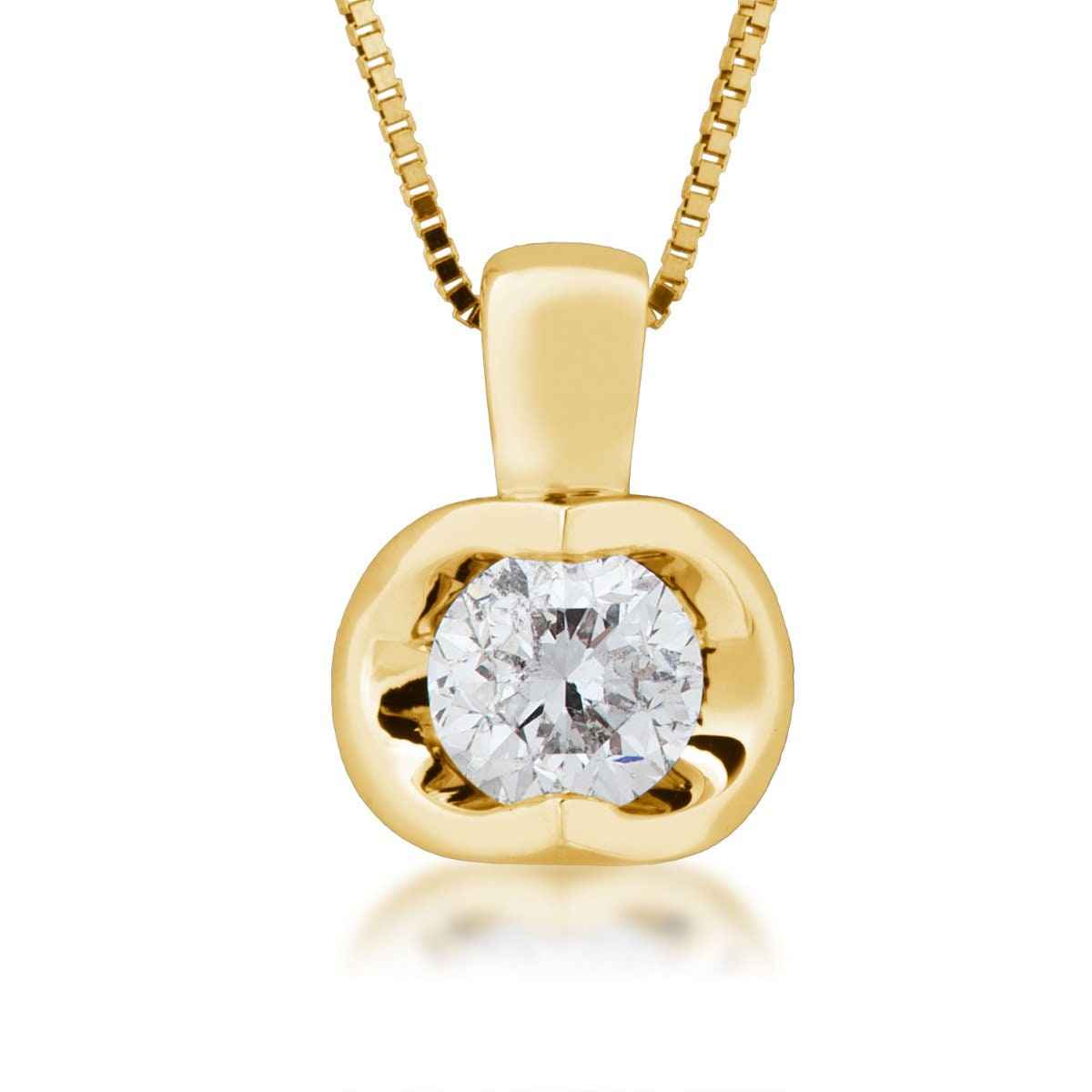 Canadian Rocks 1/2 ct. tw. Round Diamond Solitaire Pendant in 14K Yellow Gold