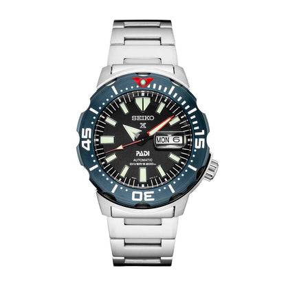 Seiko Men's Prospex Padi Automatic Stainless Steel Watch with Black Dial
