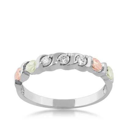 Black Hills Gold 1/7 ct. tw. Round 3-Stone Diamond Anniversary Ring in 10K White Gold