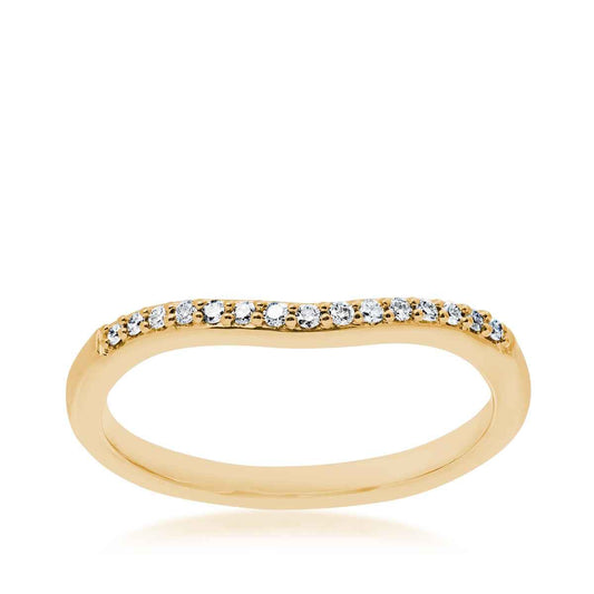 Perfect Match 1/10 ct. tw. Round Diamond Contour Anniversary Band in 14K Yellow Gold