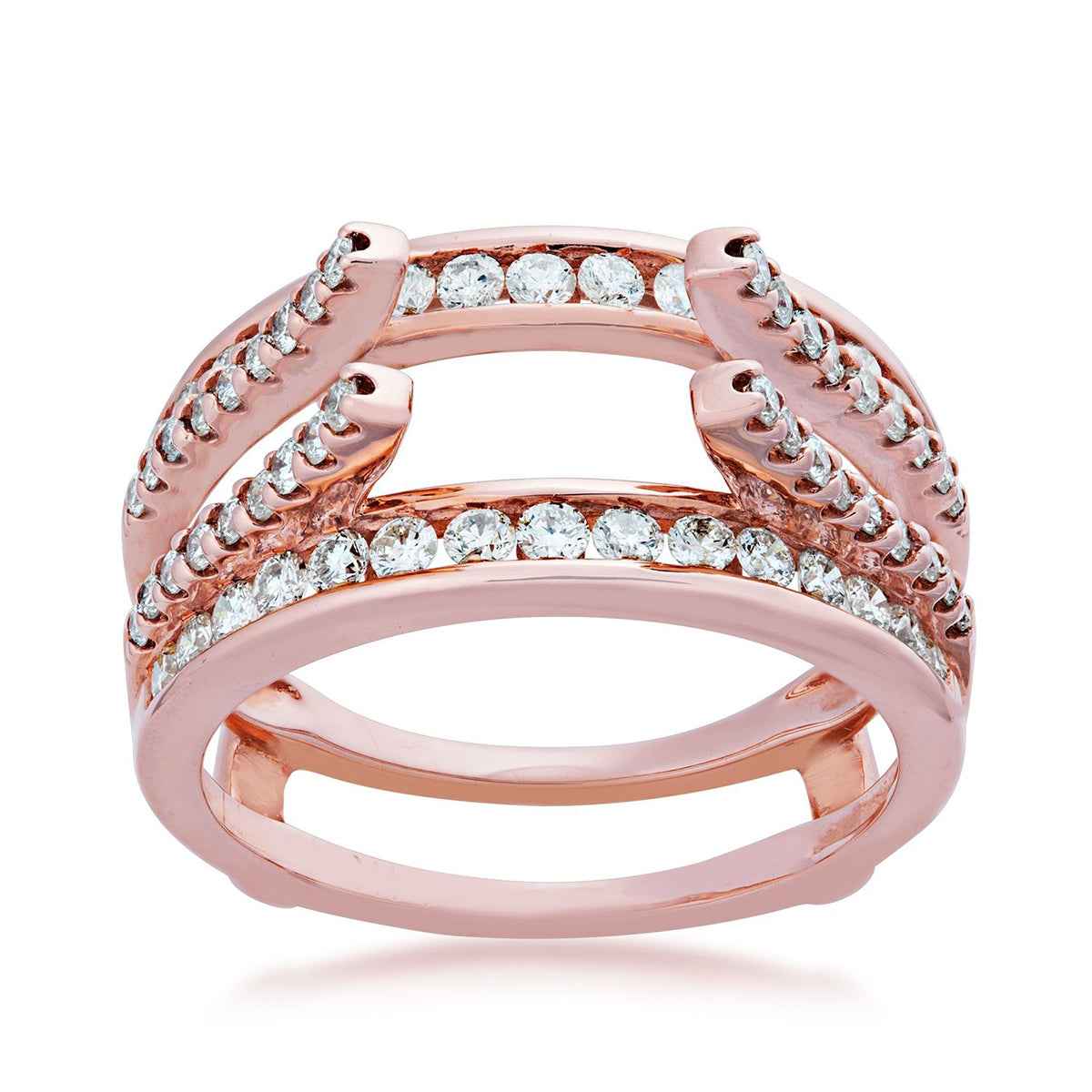 1 ct. tw. Round Diamond Insert Ring Enhancer in 14K Pink Gold