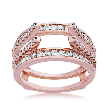 1 ct. tw. Round Diamond Insert Ring Enhancer in 14K Pink Gold