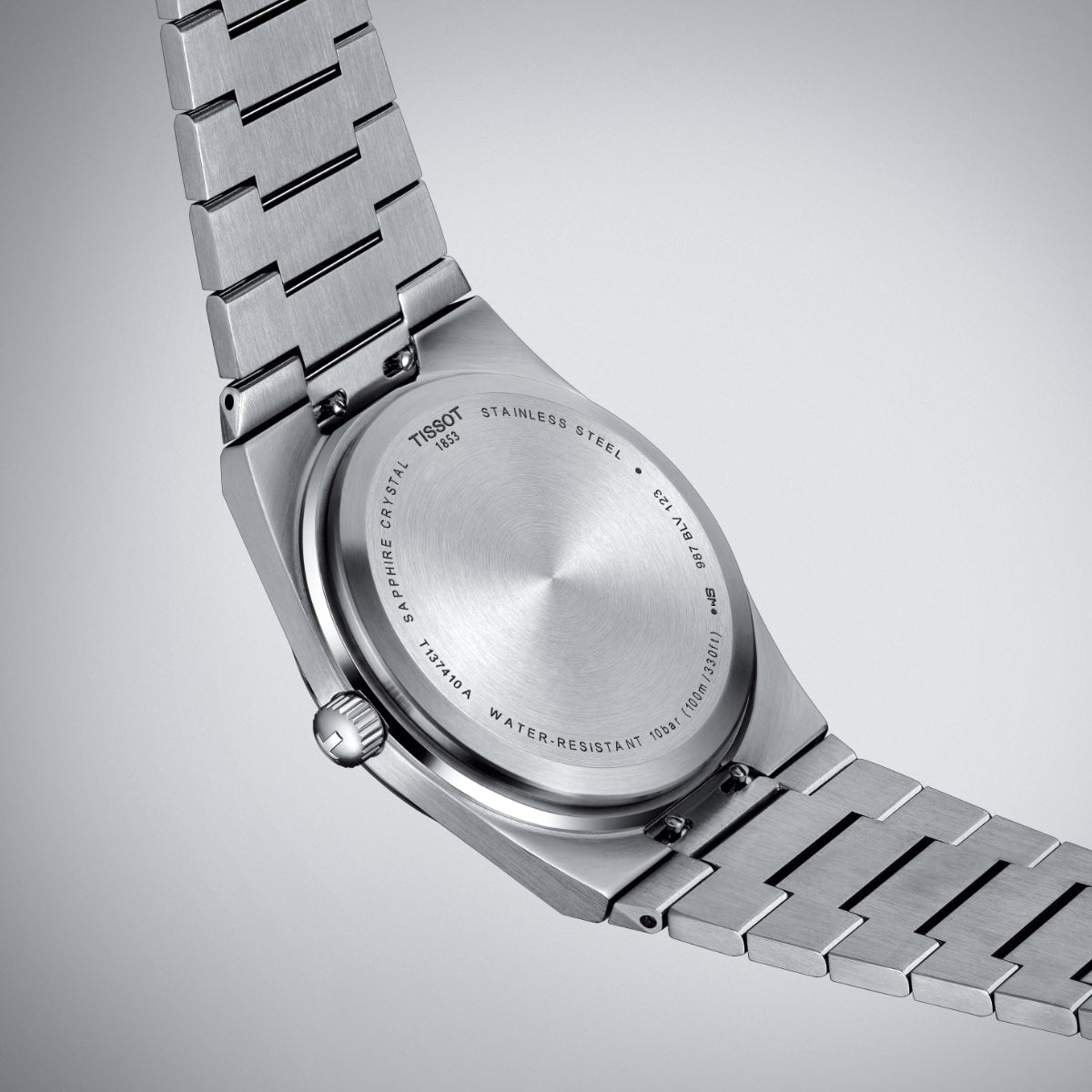 Tissot Men's PRX Stainless Steel Watch with Blue Dial front view