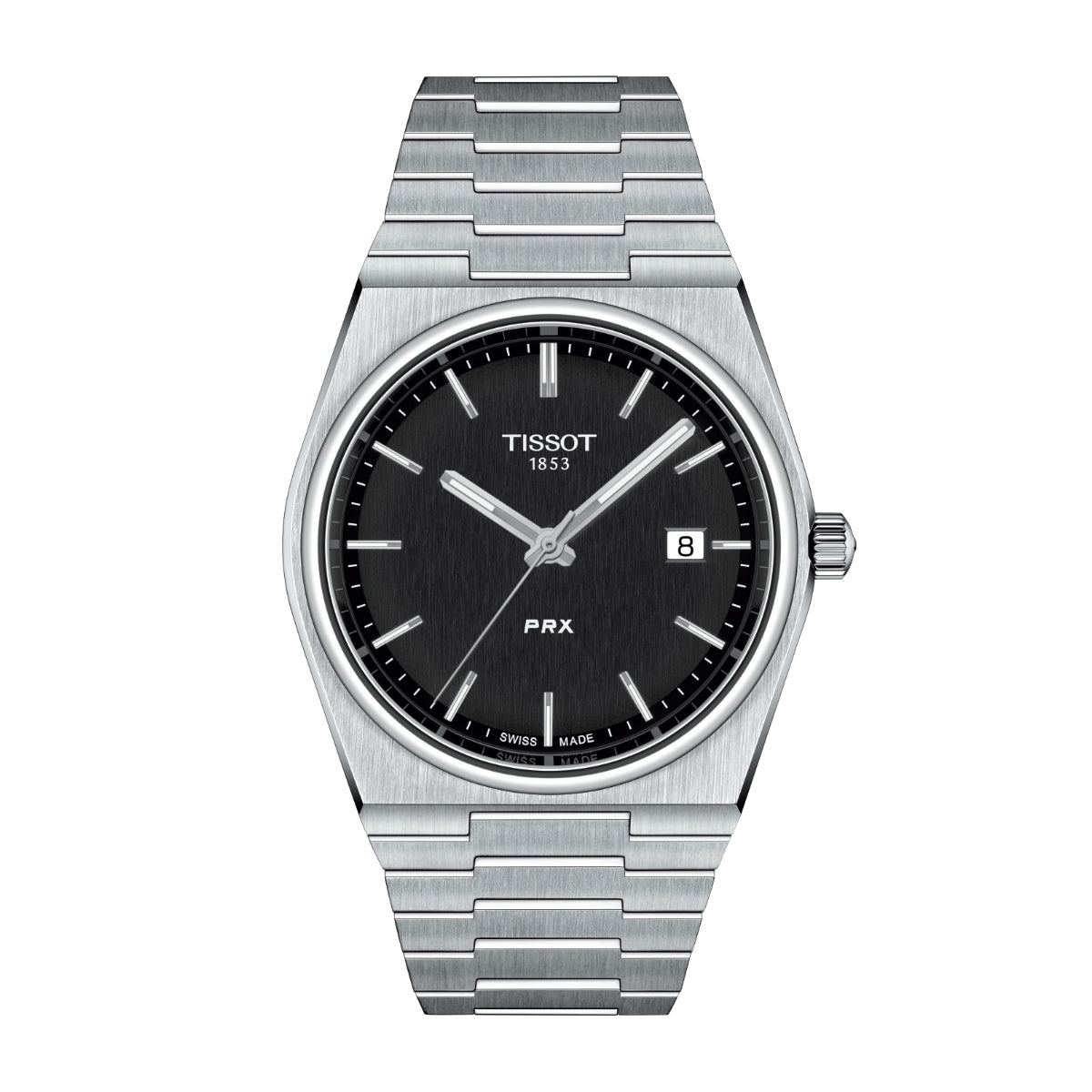 Tissot Men's PRX Stainless Steel Watch with Black Dial